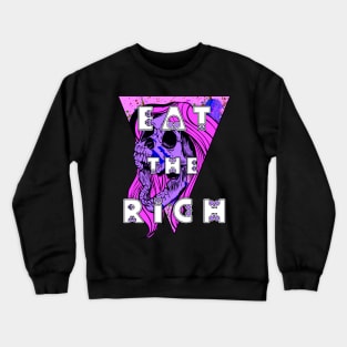 Eat the Rich Zombie Skull Purple Crewneck Sweatshirt